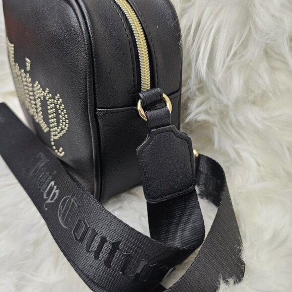 Juicy Couture Gothic Black Obsession Crossbody Shoulder Bag Studded NEW - Picture 2 of 10